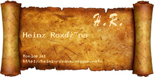 Heinz Roxána névjegykártya